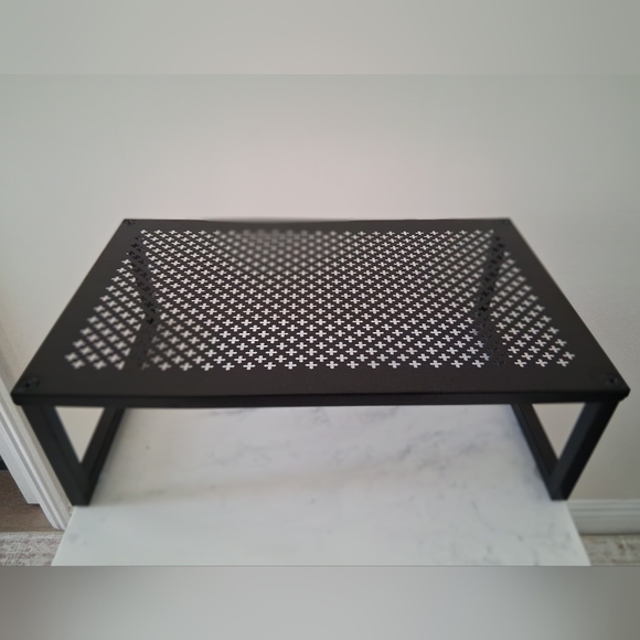 Black Metal Monitor Stand Riser with Anti-Slip Suction Cup - Picture 2 of 8